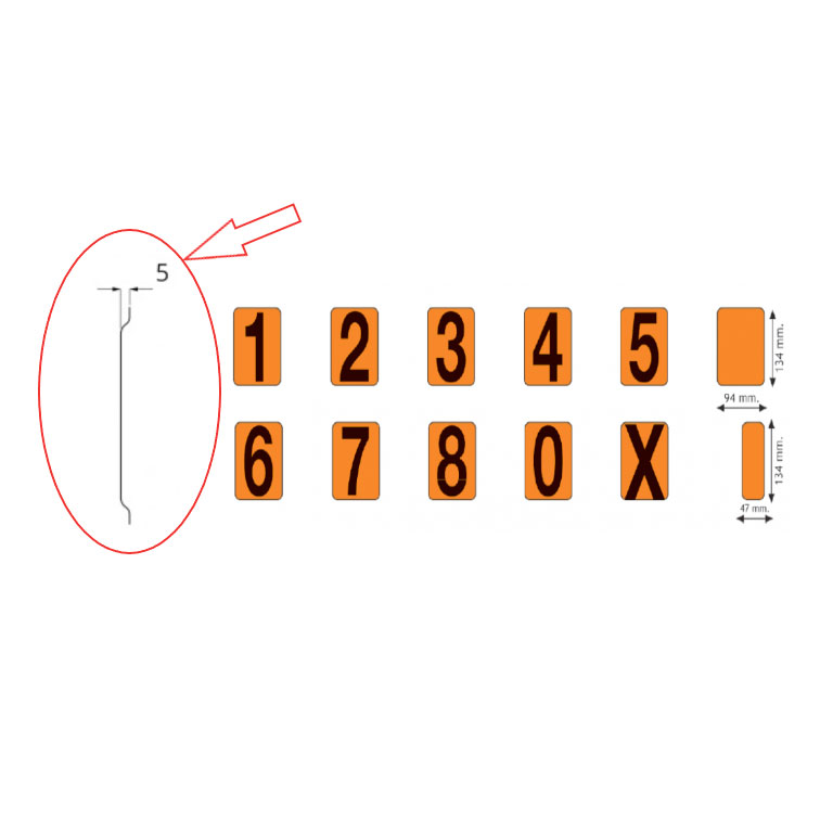 KIT NUMERI IMBOSSATI PIEGATI ADR E COMPONENTI