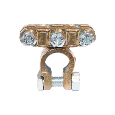 MORSETTO BATTERIA POSITIVO DOPPIO / OTTONE