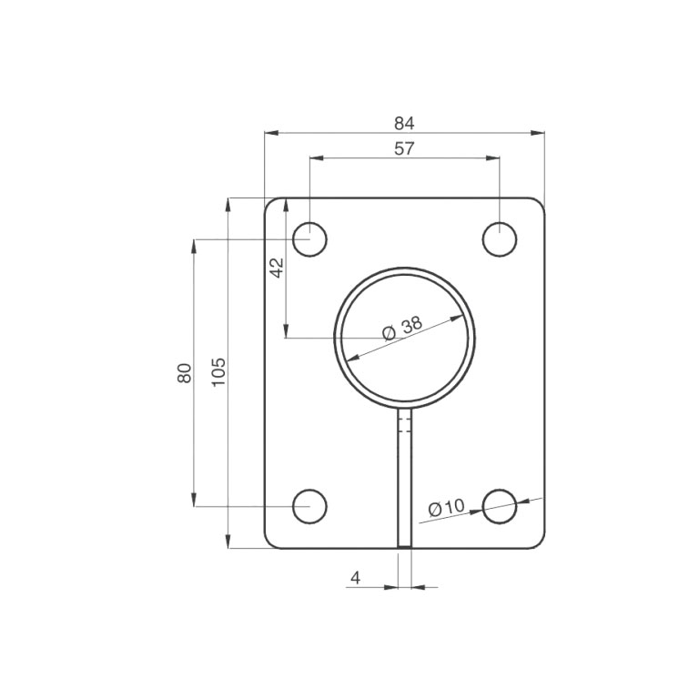 TUBO DRITTO FLANGIA RETTANGOLARE - immagine 2