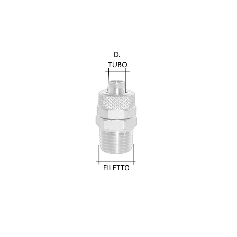 RACCORDO RAPIDO DIRITTO CONO FISSO - MASCHIO - immagine 2