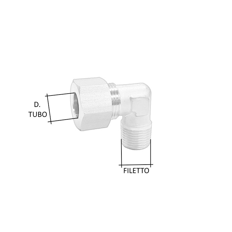 RACCORDO RAPIDO A GOMITO CONO FISSO - MASCHIO - immagine 2