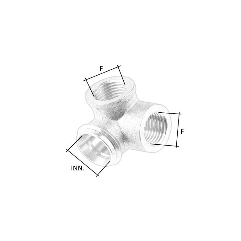 RACCORDO A INNESTO GIREVOLE A 3 VIE FEMMINA - immagine 2