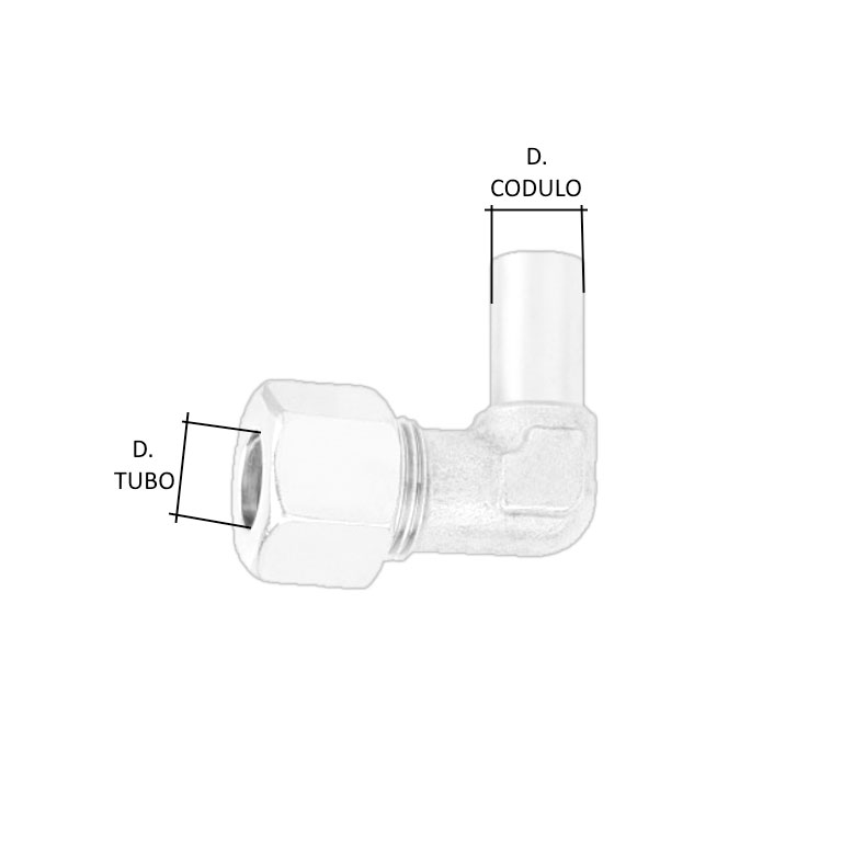 RACCORDO DI CONGIUNZIONE A GOMITO A OGIVA - CODULO LISCIO - immagine 2