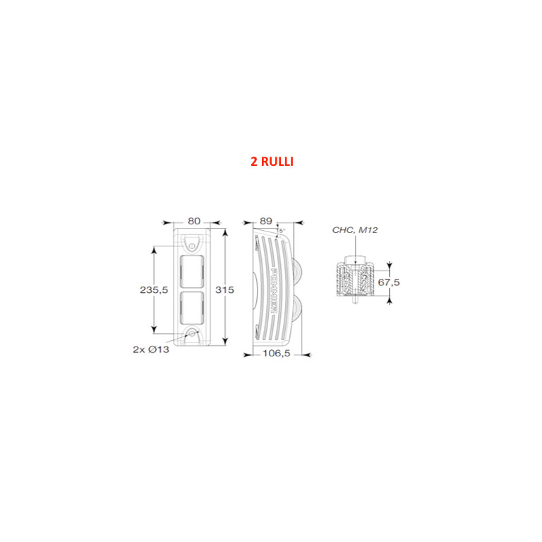 TAMPONE PARACOLPO A RULLO VERTICALE IN ACCIAIO - immagine 3