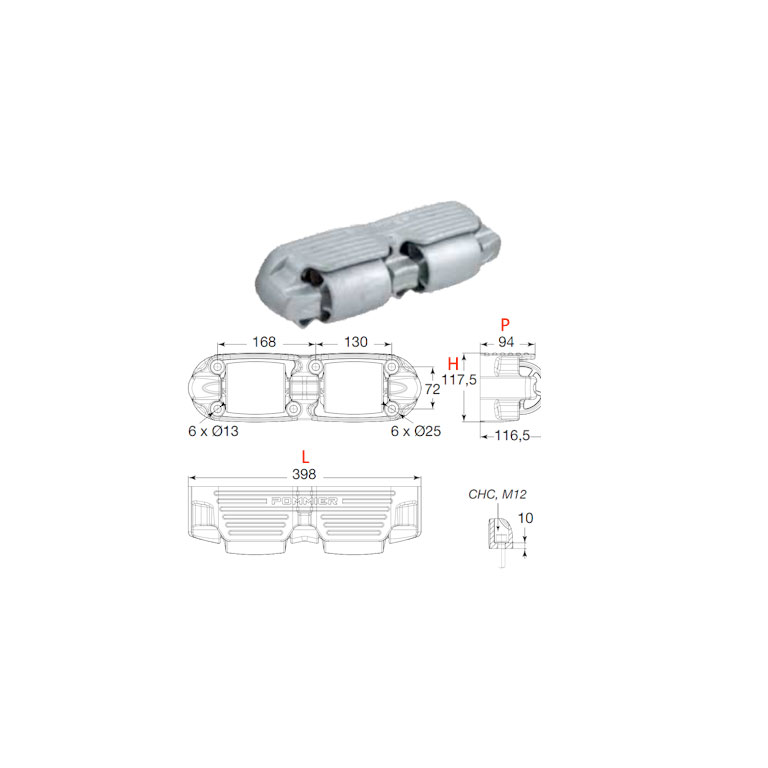 TAMPONE PARACOLPO A RULLO ORIZZONTALE IN ACCIAIO - immagine 5