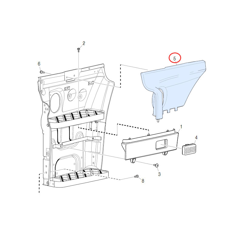 COPERTURA pedana SUPERIORE DX - NERO - SCANIA - immagine 2