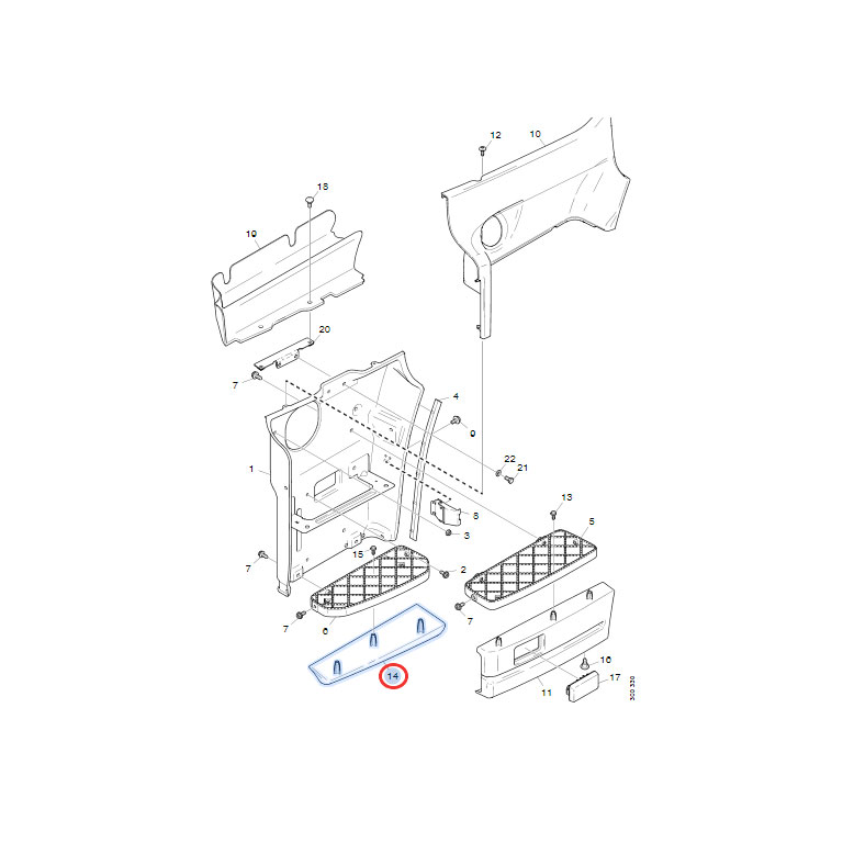 COPERTURA pedana INFERIORE SX - NERO - SCANIA - immagine 2