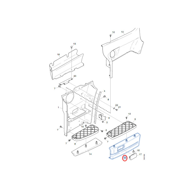 COPERTURA pedana CENTRALE DX - NERO - SCANIA - immagine 2