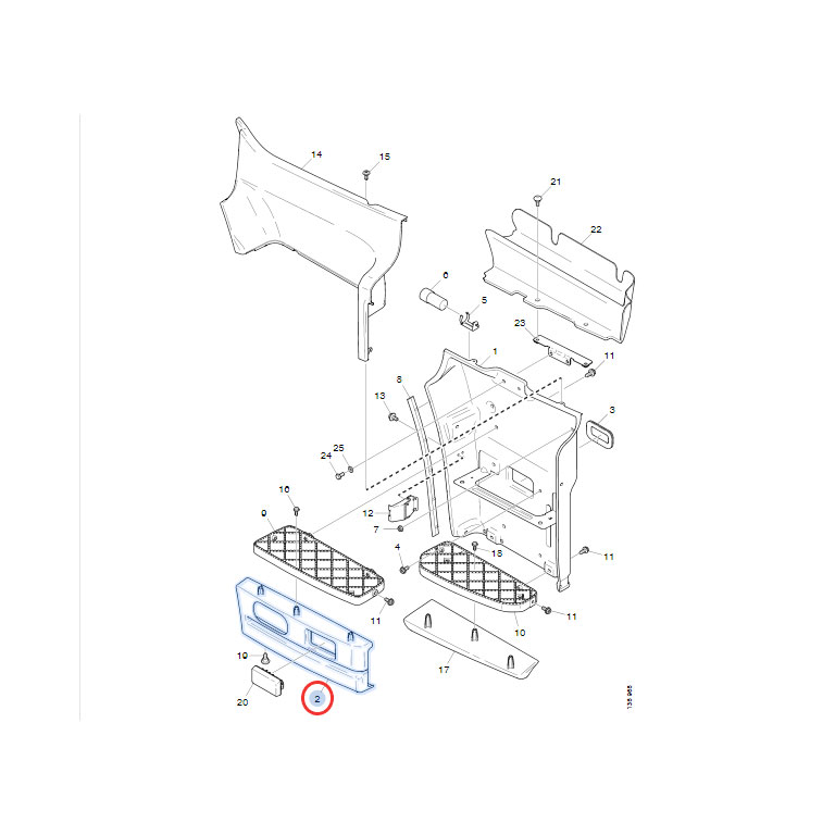 COPERTURA pedana CENTRALE DX - NERO - SCANIA - immagine 2