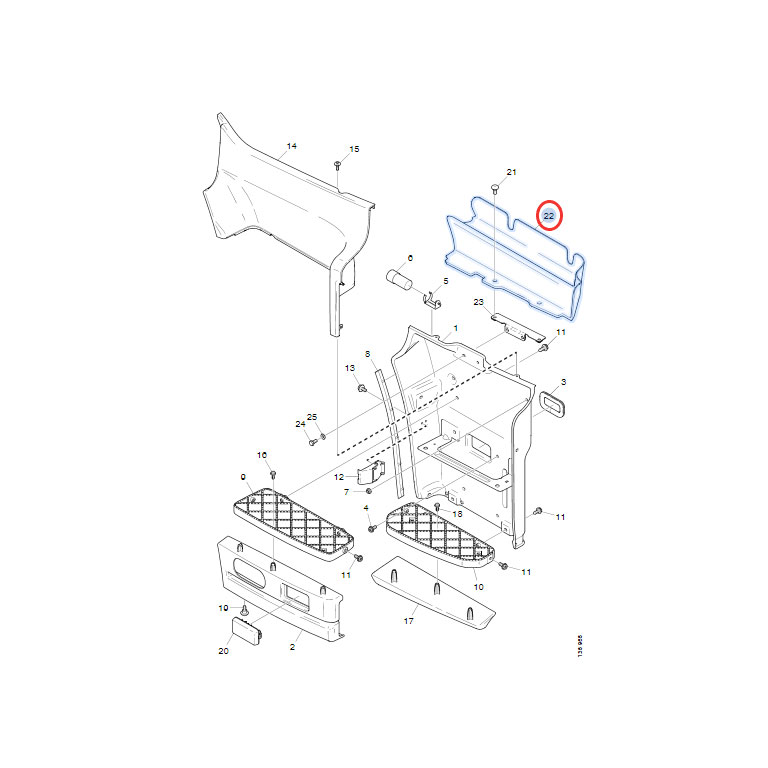 COPERTURA pedana SUPERIORE DX - NERO - SCANIA - immagine 2
