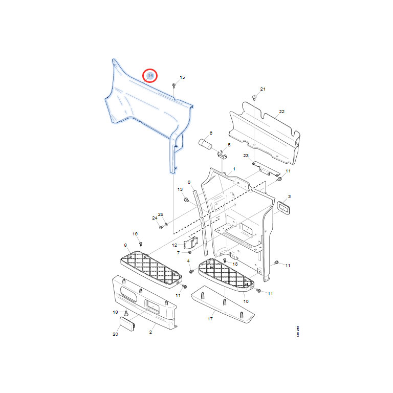 COPERTURA pedana SUPERIORE SX - NERO - SCANIA - immagine 2