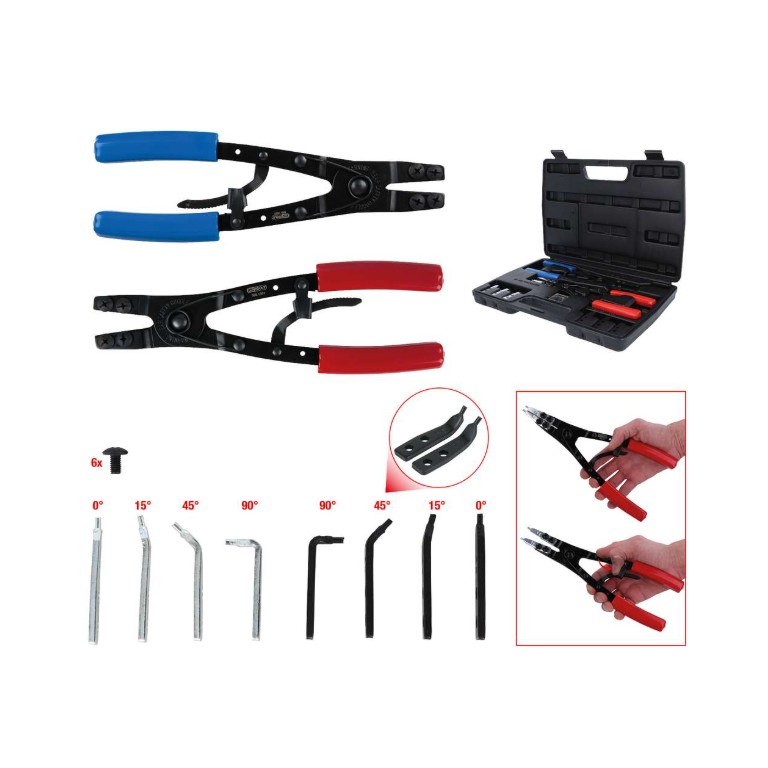 SERIE PINZE per anelli SEEGER - Set 20 pz