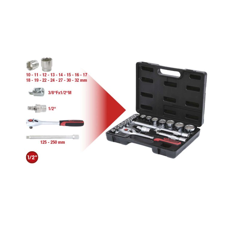 SERIE CHIAVI A BUSSOLA 1/2" - Set 20 pz