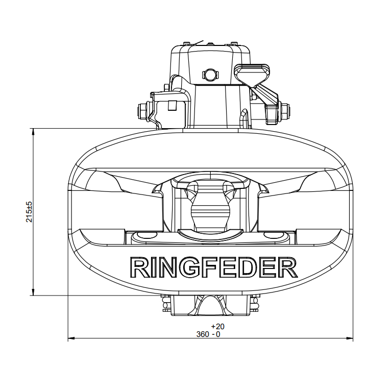GANCIO TRAINO automatico PER BIGA - per occhione da 50 mm - TIPO 5050A - immagine 3