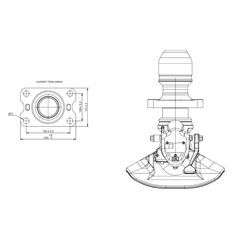 GANCIO TRAINO automatico PER BIGA - per occhione da 50 mm - TIPO 5050A - immagine 4