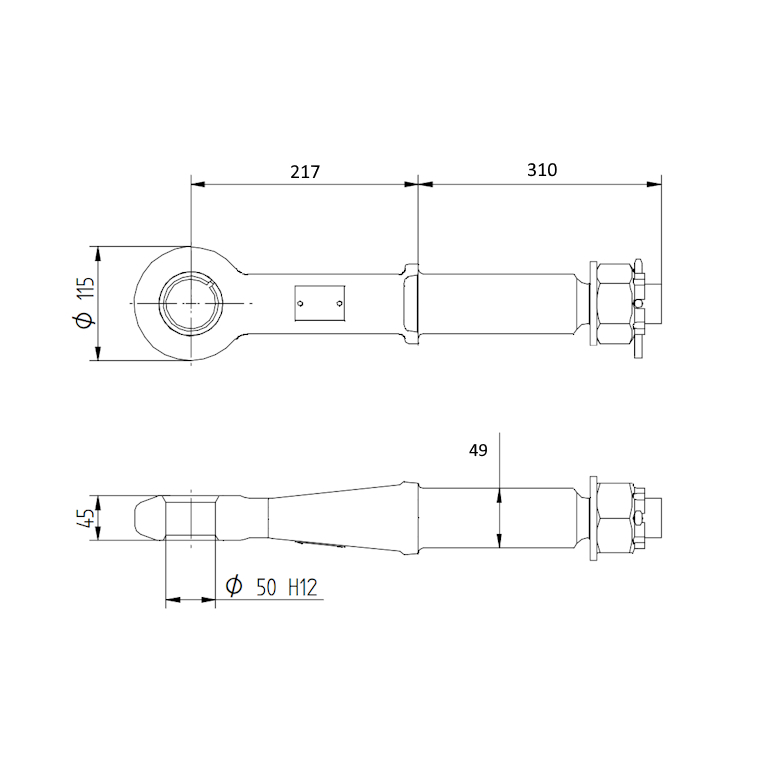 OCCHIONE sfilabile per perno da 50 mm TIPO BARTOLETTI - immagine 2