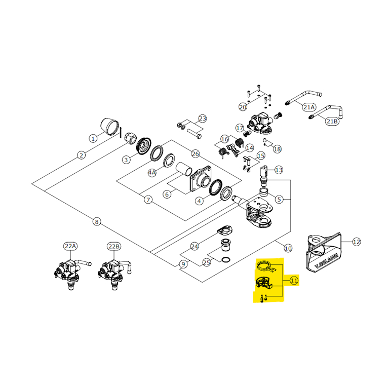 KIT PIASTRA e MOLLA per fissaggio lato inferiore CAMPANA - immagine 2