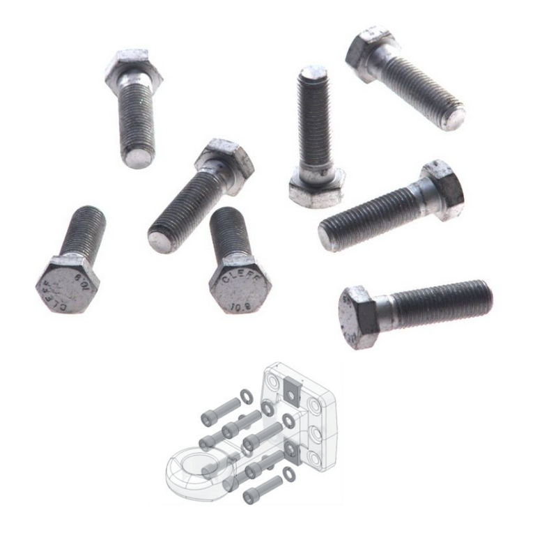 Kit 8 viti per occhione flangiato per timone biga