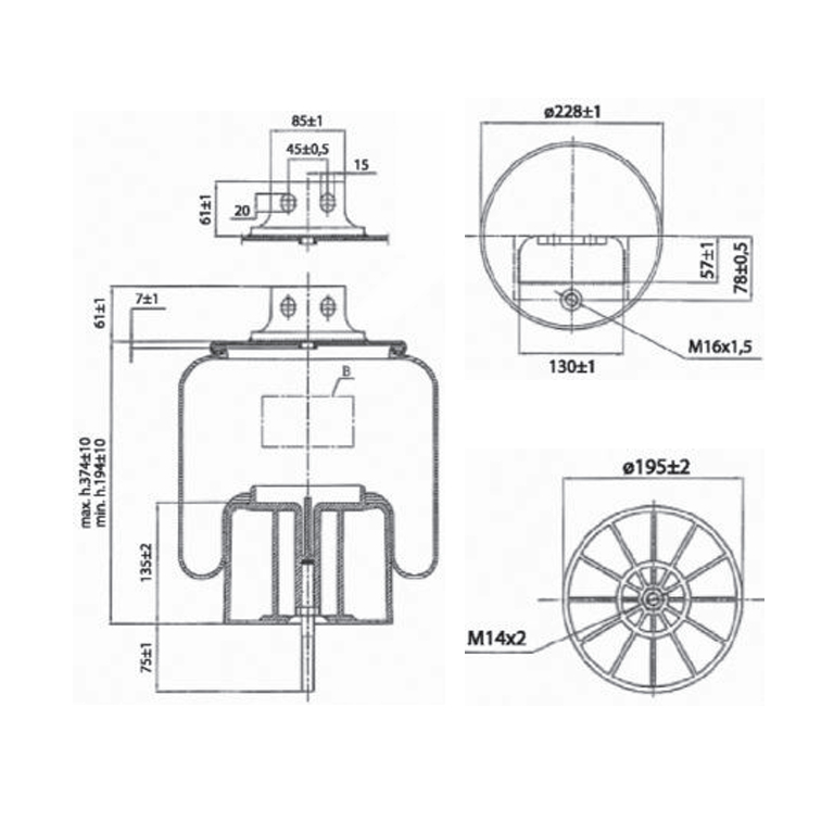 ricambio per sospensione pneumatica.