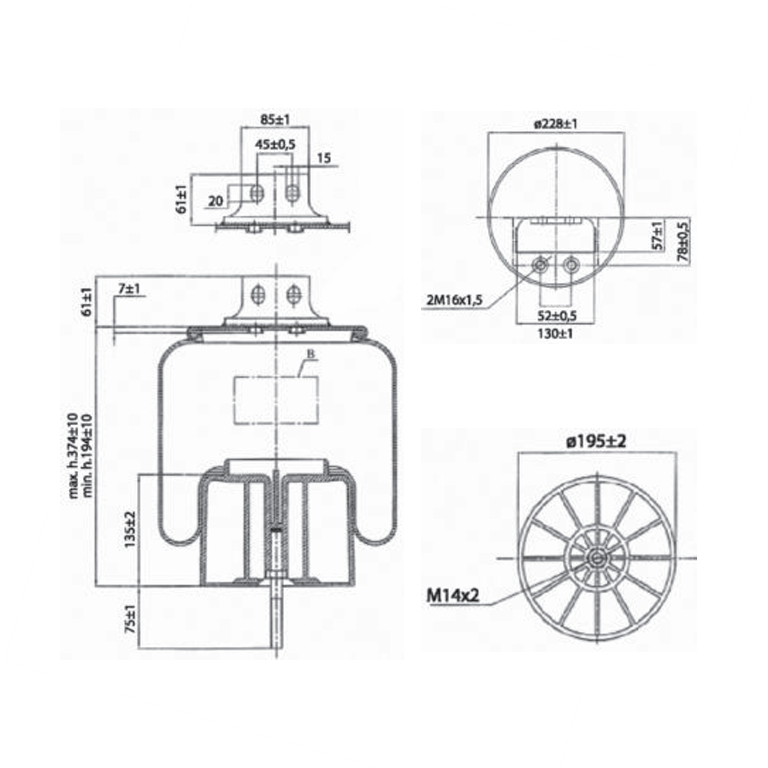 ricambio per sospensione pneumatica.